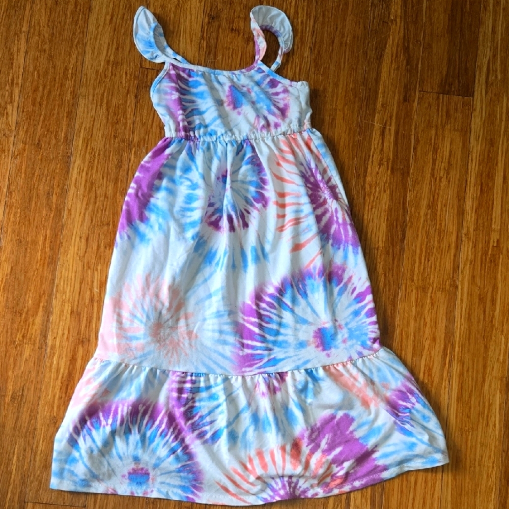 Girls Tie-Dye Spring Summer School Casual Dress
